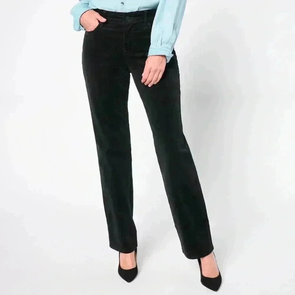 NYDJ Marilyn Black Corduroy pants Size OP - Picture 1 of 14